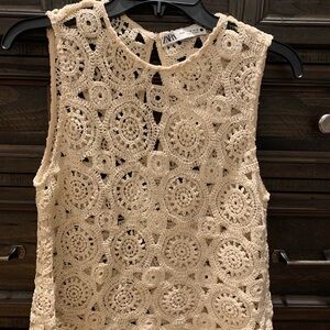 Zara Cream Crochet Women's Top